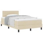 vidaXL Lit à ressorts avec tête de lit Crème 120 x 200 cm tissu