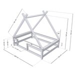 Lit cabane enfant TAHUKA 120 x 200 rouge brique