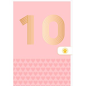 Carte D'anniversaire 10 Ans En Or - Rose - A Message - Pour Enfant Fille - 11 5 X 17 Cm - Draeger paris