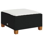 vidaXL Salon de jardin 6 Pièces avec coussins noir résine tressée