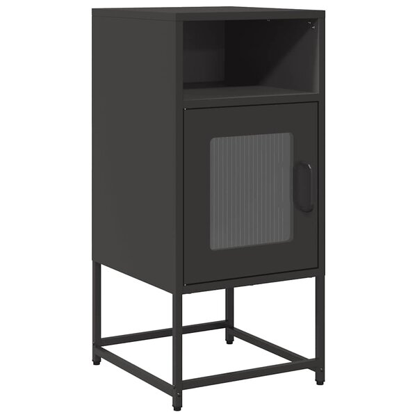 vidaXL Table de chevet noir 36x39x78 cm acier laminé à froid