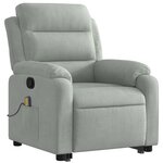 vidaXL Fauteuil de massage inclinable Gris clair Velours