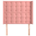 vidaXL Tête de lit avec oreilles Rose 103x16x118/128 cm Velours
