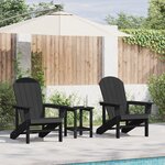 Chaises Adirondack vidaXL 2 Pièces Noires 74x82x90 cm HDPE