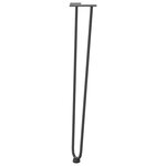vidaXL Pieds en épingle à cheveux pour consoles  lot de 4  anthracite  72 cm  acier massif