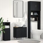 vidaXL Meuble Sous Lavabo Chêne Noir 58x33x60 cm Bois d'Ingénierie