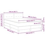 vidaXL Lit à ressorts avec matelas avec LED Crème 140 x 190 cm tissu