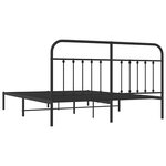 vidaXL Cadre de lit métal sans matelas avec tête de lit noir 183x213cm