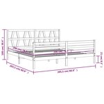 vidaXL Cadre de lit avec tête de lit marron miel 200x200cm bois massif
