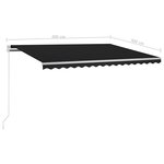 vidaXL Auvent rétractable automatique avec poteaux 4x3 m Anthracite