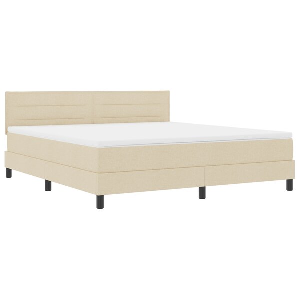 vidaXL Lit à Ressorts avec Matelas Crème 180x200 cm Tissu