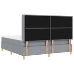 Lit Box Spring avec Matelas Gris Clair 180x200 cm Tissu