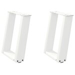 vidaXL Pieds de table basse en U 2 pièces Blanc 28 x (42-43) cm Acier