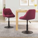 vidaXL Chaises pivotantes à manger lot de 2 bordeaux velours