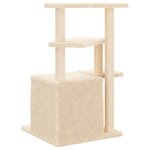 vidaXL Arbre à chat avec griffoirs en sisal crème 83 5 cm