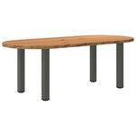 vidaXL Table à manger 220x100x74 cm bois de chêne massif ovale