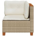 vidaXL Canapé d'angle de jardin avec coussins beige résine tressée