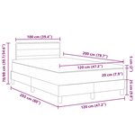 vidaXL Lit ressort avec matelas noir 120x200 cm tissu