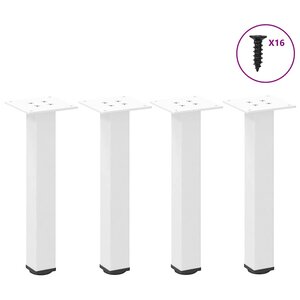 vidaXL Pieds de table basse 4 pièces Blanc 42-44 cm Acier