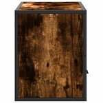 vidaXL Meuble TV chêne fumé 80x31x39 5 cm bois d'ingénierie et métal