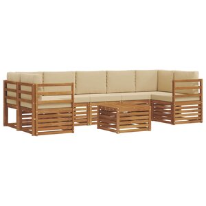 vidaXL Ensemble de canapés d'extérieur 8 pc Naturel et Beige
