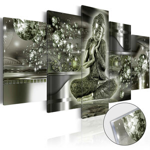 Tableau sur verre acrylique - emerald buddha [glass] l x h en cm 200x100