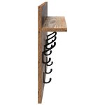 vidaXL Porte-manteau mural avec étagère Bois ancien 60 x 40 x 12 cm