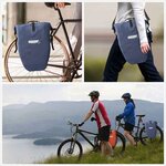 ACROPAQ Sacoche Vélo 25 L porte bagages- Universelle 100  imperméable- Bandoulière  Poignée et réflecteurs - Bleu