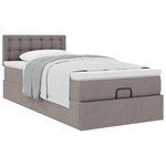 vidaXL Lit ottoman avec matelas taupe 100x200 cm tissu