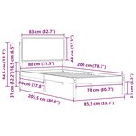 vidaXL Cadre de lit avec tête de lit rembourrée Gris clair 80 x 200 cm