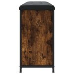 vidaXL Banc à chaussures tiroir rabattable chêne fumé 102x32x56 cm