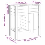vidaXL Lit surélevé Marron 85 x 46 x 96 cm Bois de pin massif