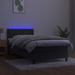 vidaXL Sommier à lattes de lit avec matelas et LED Gris foncé 90x190cm