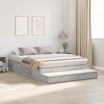vidaXL Cadre de lit de rangement Gris béton 160x200 cm