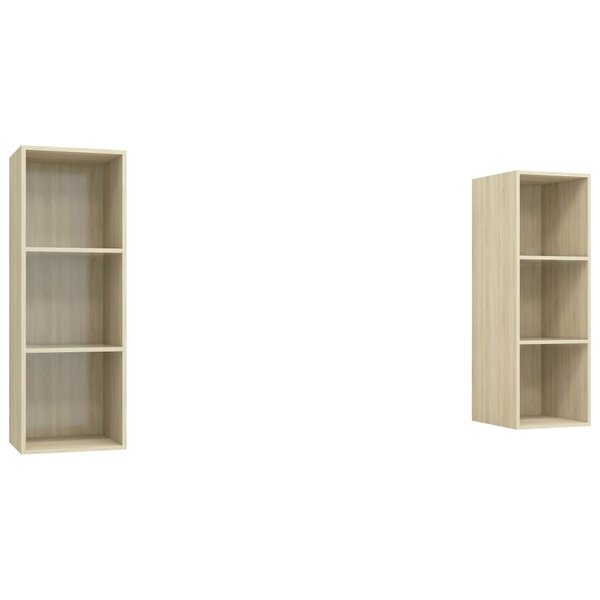vidaXL Meubles TV muraux 2 Pièces Chêne sonoma Bois d'ingénierie