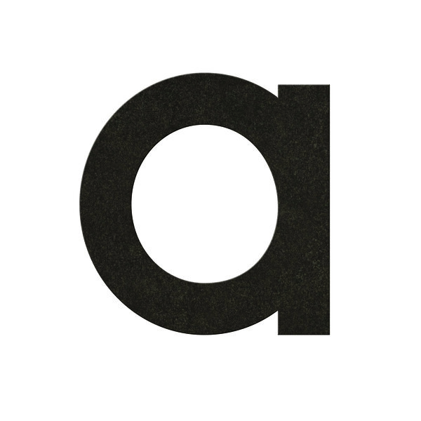 A Béton Noir - numéro adhésif pour boîtes aux lettres- Vinyle épais texturé hauteur 50 mm.