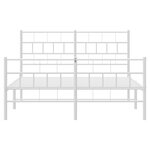 vidaXL Cadre de lit métal sans matelas et pied de lit blanc 120x200 cm