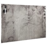 Tableau magnétique panneau écriture école maison bureau mural verre 60 x 40 cm gris 02_0045509