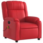 vidaXL Fauteuil de massage inclinable électrique rouge similicuir