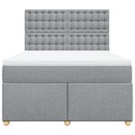 vidaXL Sommier à lattes de lit avec matelas Gris clair 140x190cm Tissu