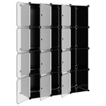 vidaXL Cubes de rangement 12 Pièces avec portes Noir PP