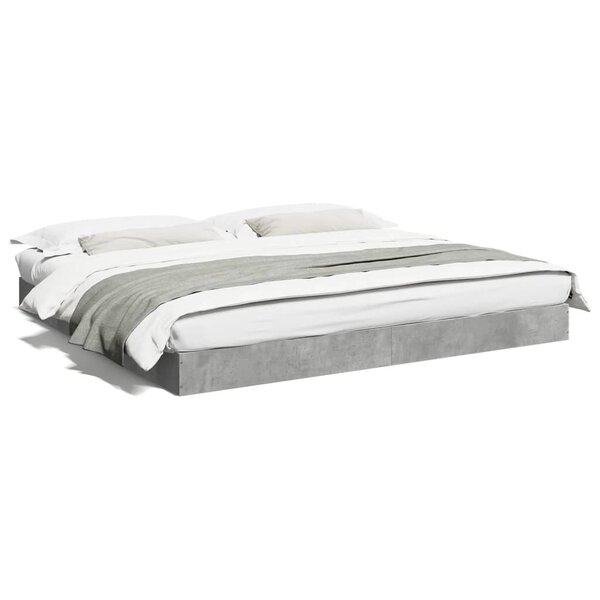 vidaXL Cadre de lit sans matelas gris béton 180x200 cm