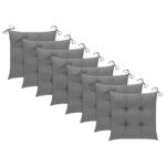 vidaXL Chaises pliables de jardin avec coussins lot de 8 Teck solide