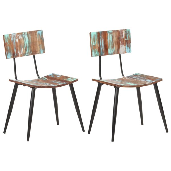 vidaXL Chaises de salle à manger 2 Pièces Bois de récupération solide
