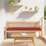 vidaXL Coussin de Pallet pour Banc Rouge Vin 200x40x8 cm en Tissu Oxford