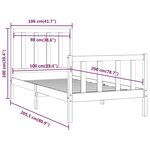 vidaXL Cadre de lit sans matelas noir 100x200 cm bois massif