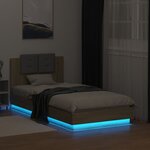 vidaXL Cadre de lit avec LED sans matelas chêne sonoma 90x190 cm