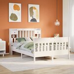 vidaXL Cadre de lit sans matelas blanc 160x200 cm bois de pin massif