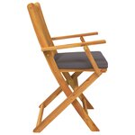 Chaises de jardin pliantes vidaXL avec coussin gris 8 pièces en bois d'acacia massif