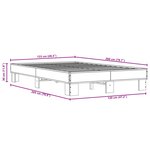 vidaXL Cadre de lit chêne marron 120x200 cm bois d'ingénierie et métal